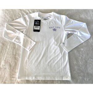 Salt Life Girls Youth Small YS SLX UVapor Long Sleeve Performance Shirt White